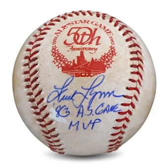 Fred Lynn Signed & Inscribed 1983 All Star Game Used Baseball (Mears)